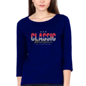 Classic Street Wears Female Round Neck Full Sleeve Classic T-Shirt