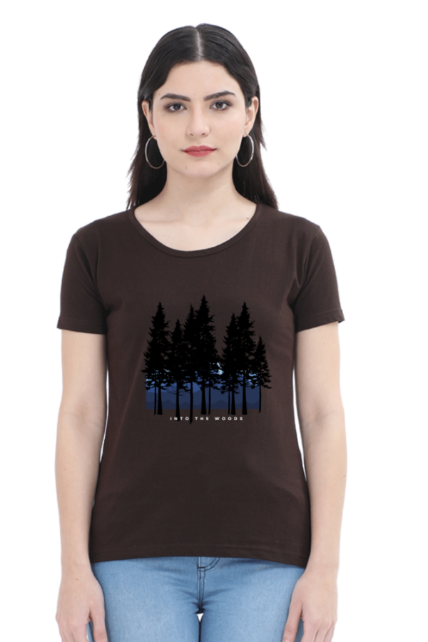 Into The Woods Female Round Neck Half Sleeve Classic T-Shirt