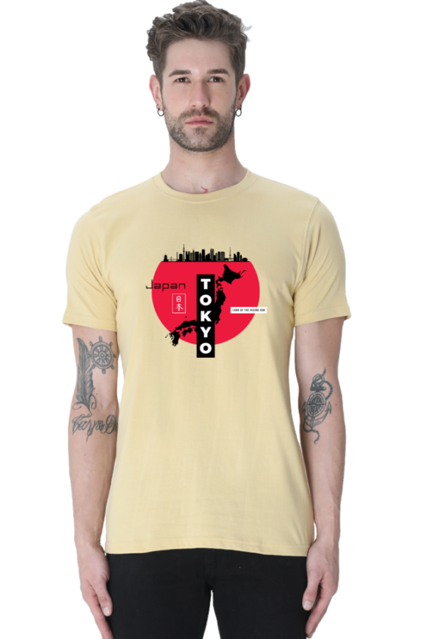 Tokyo Land Of The Rising Sun Male Round Neck Half Sleeve Classic T-Shirt - Image 6