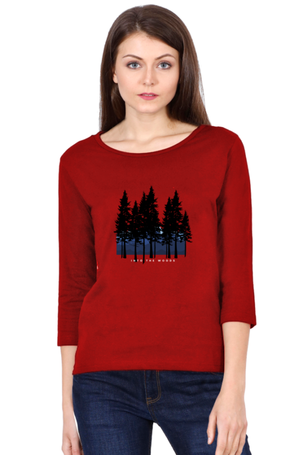 Into The Woods Female Round Neck Full Sleeve Classic T-Shirt
