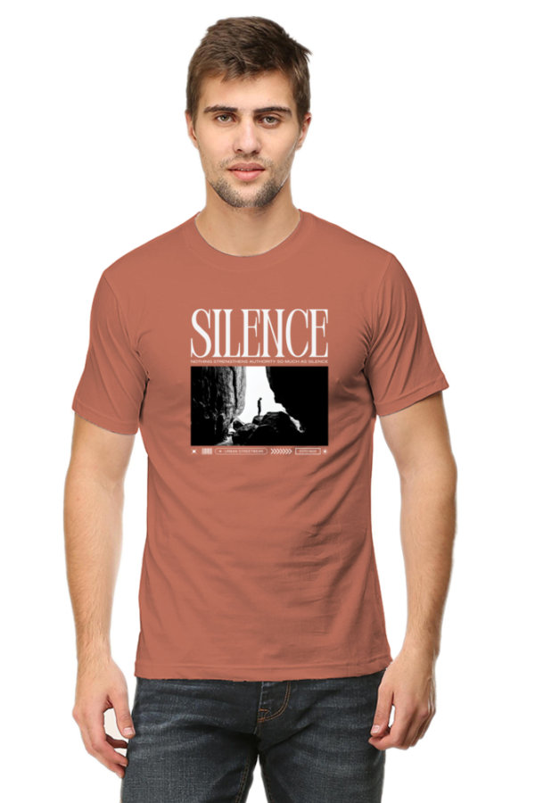 Silence Male Round Neck Half Sleeve Classic T-Shirt