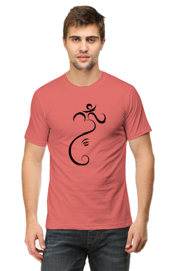 Om Lord Ganesha Male Round Neck Half Sleeve Classic T-Shirt
