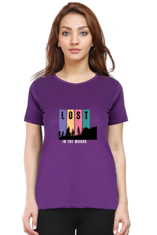 Lost In The Woods Female Round Neck Half Sleeve Classic T-Shirt - Image 5