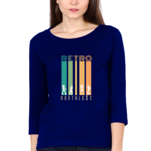 Retro Nostalgic Female Round Neck Full Sleeve Classic T-Shirt