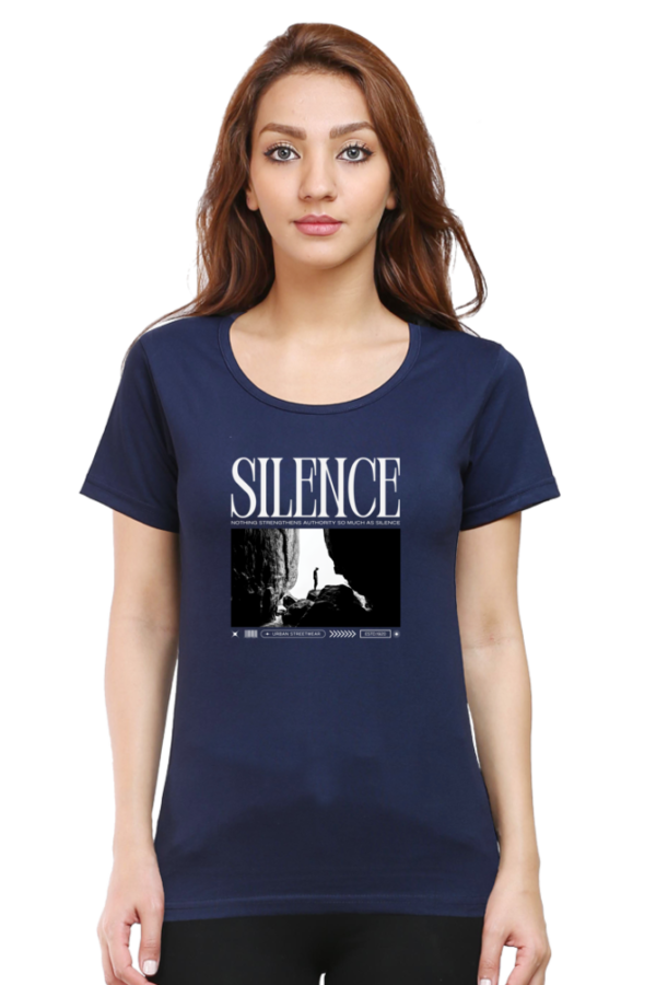Silence Female Round Neck Half Sleeve Classic T-Shirt - Image 7