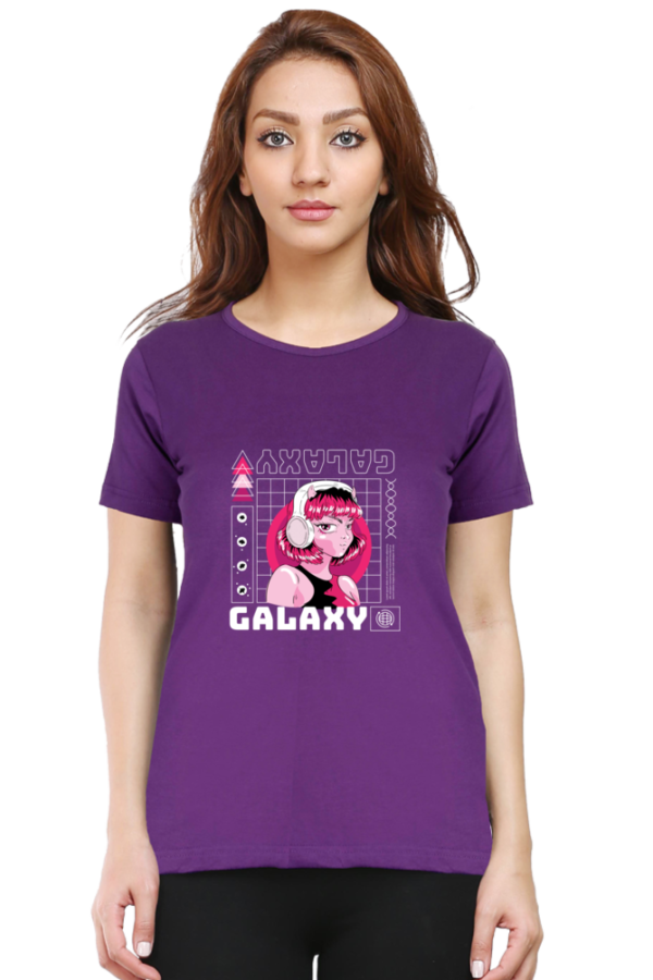 Galaxy Girl Female Round Neck Half Sleeve Classic T-Shirt - Image 4