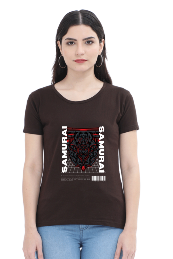 Samurai Female Round Neck Half Sleeve Classic T-Shirt