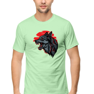 Dark Angry Wolf Male Round Neck Half Sleeve Classic T-Shirt