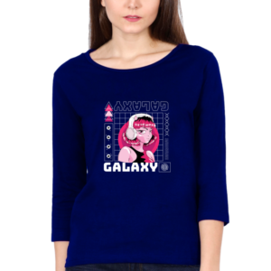 Galaxy Girl Female Round Neck Full Sleeve Classic T-Shirt