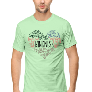 Kindness Heart Scrambled Words Male Round Neck Half Sleeve Classic T-Shirt