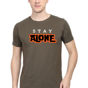 Stay Alone Male Round Neck Half Sleeve Classic T-Shirt