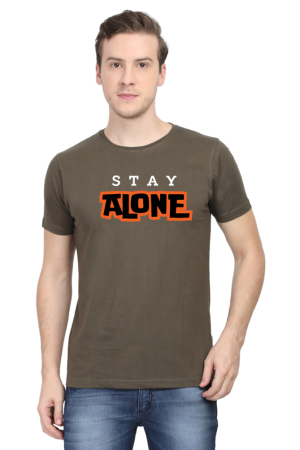 Stay Alone Male Round Neck Half Sleeve Classic T-Shirt