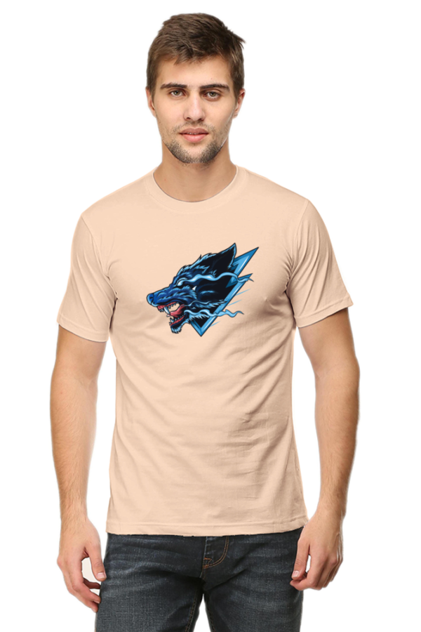 Angry Wolf Male Round Neck Half Sleeve Classic T-Shirt - Image 7