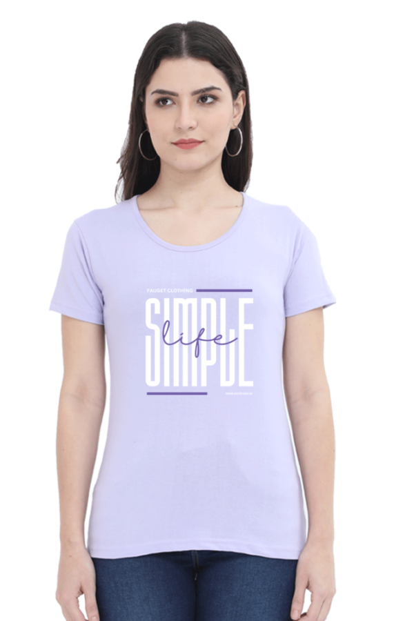 Simple Life Female Round Neck Half Sleeve Classic T-Shirt