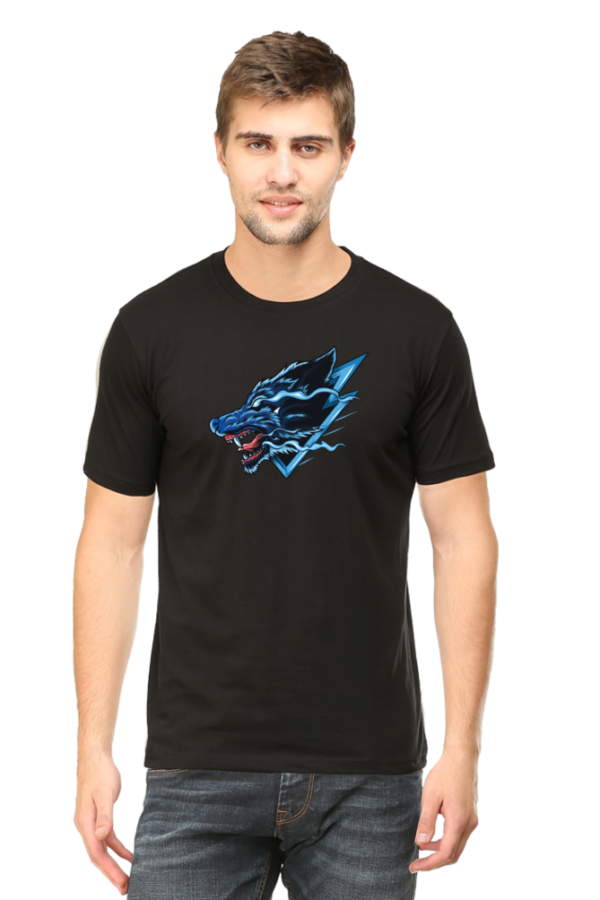 Angry Wolf Male Round Neck Half Sleeve Classic T-Shirt - Image 13