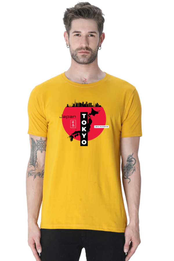 Tokyo Land Of The Rising Sun Male Round Neck Half Sleeve Classic T-Shirt - Image 10