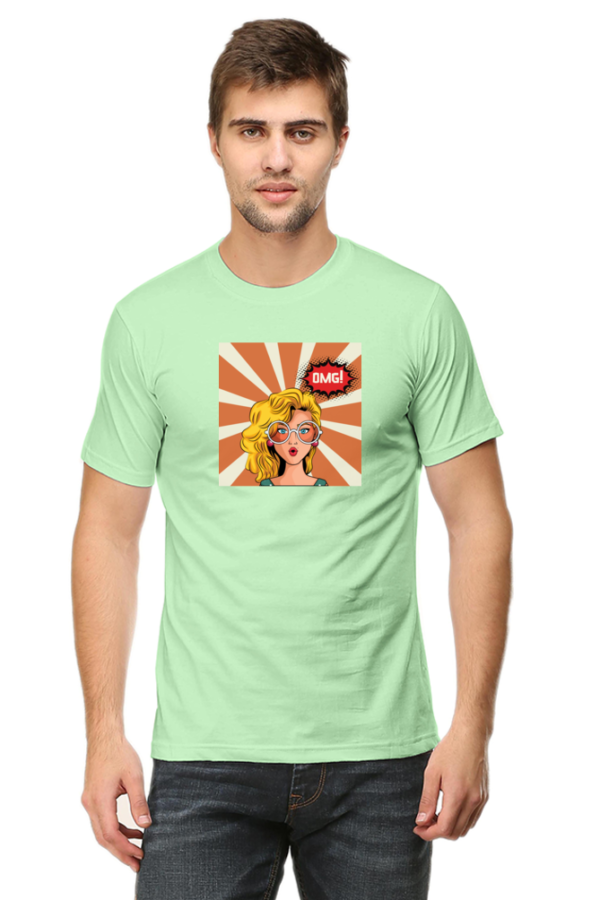 OMG Girl Male Round Neck Half Sleeve Classic T-Shirt