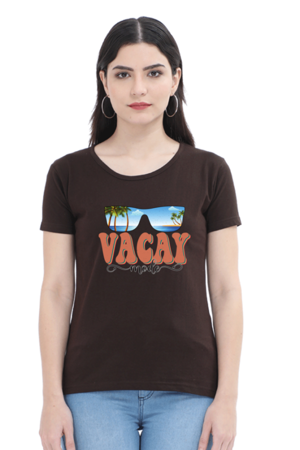 Vacation Mode Female Round Neck Half Sleeve Classic T-Shirt