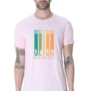 Retro Nostalgic Male Round Neck Half Sleeve Classic T-Shirt
