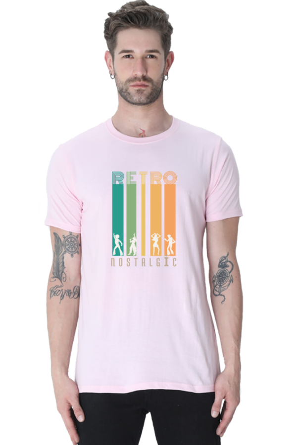 Retro Nostalgic Male Round Neck Half Sleeve Classic T-Shirt