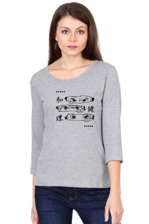Three Eyes Female Round Neck Full Sleeve Classic T-Shirt