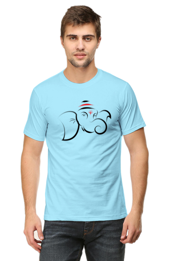 Lord Ganesha V3 Male Round Neck Half Sleeve Classic T-Shirt