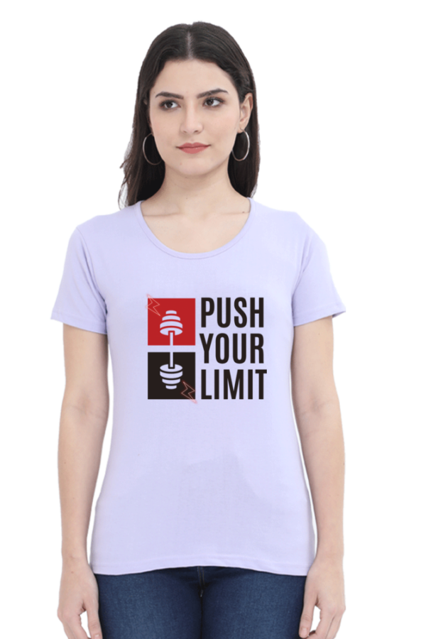 Push Your Limit Female Round Neck Half Sleeve Classic T-Shirt - Image 2