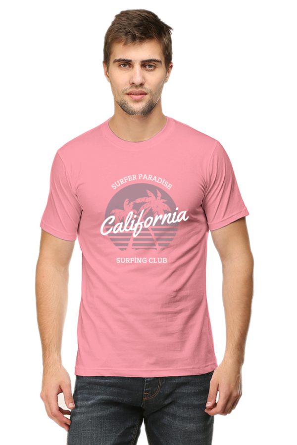 Surfer Paradise California Surfer Club Male Round Neck Half Sleeve Classic T-Shirt