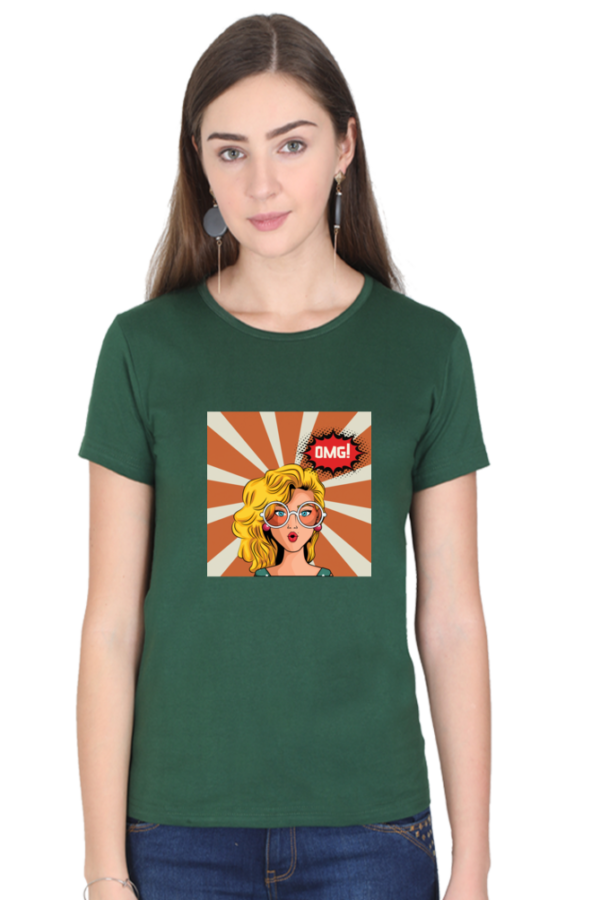 OMG Girl Female Round Neck Half Sleeve Classic T-Shirt - Image 6