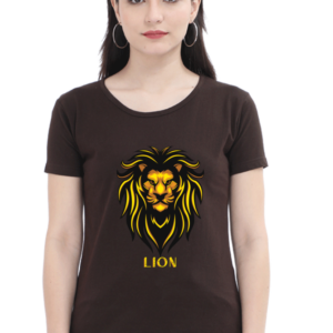 Lion Female Round Neck Half Sleeve Classic T-Shirt