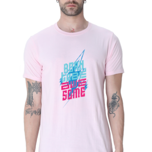 Born To Be Awesome V2 Blue Male Round Neck Half Sleeve Classic T-Shirt