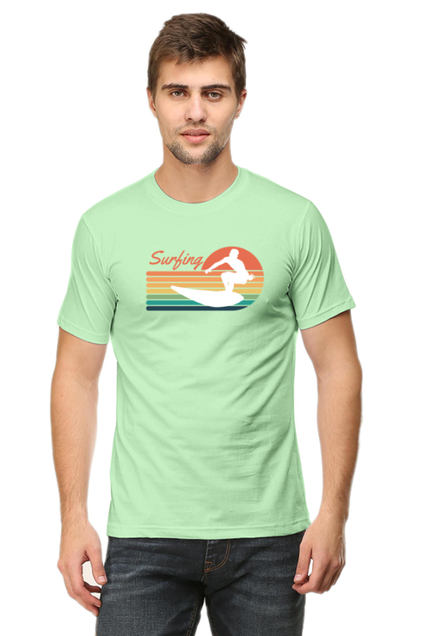 Surfing Male Round Neck Half Sleeve Classic T-Shirt