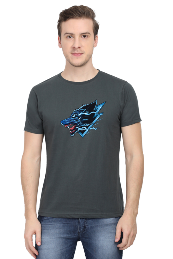 Angry Wolf Male Round Neck Half Sleeve Classic T-Shirt - Image 11