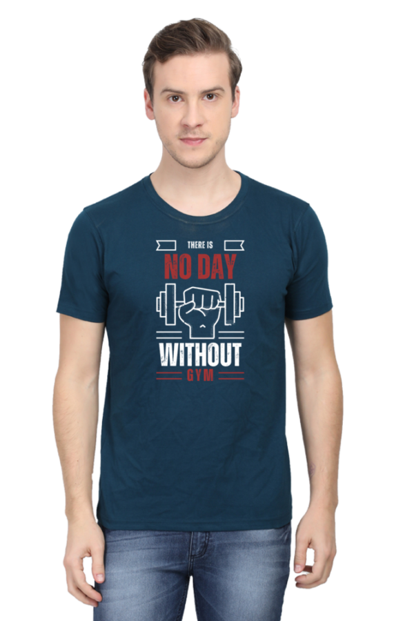 No Day Without Gym Male Round Neck Half Sleeve Classic T-Shirt