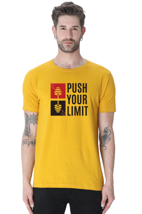 Push Your Limit Male Round Neck Half Sleeve Classic T-Shirt - Image 5