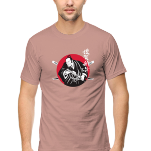 Samurai Warrior Male Round Neck Half Sleeve Classic T-Shirt