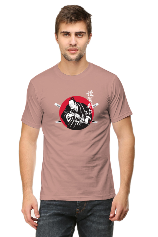 Samurai Warrior Male Round Neck Half Sleeve Classic T-Shirt