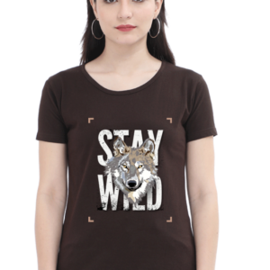 Stay Wild Female Round Neck Half Sleeve Classic T-Shirt