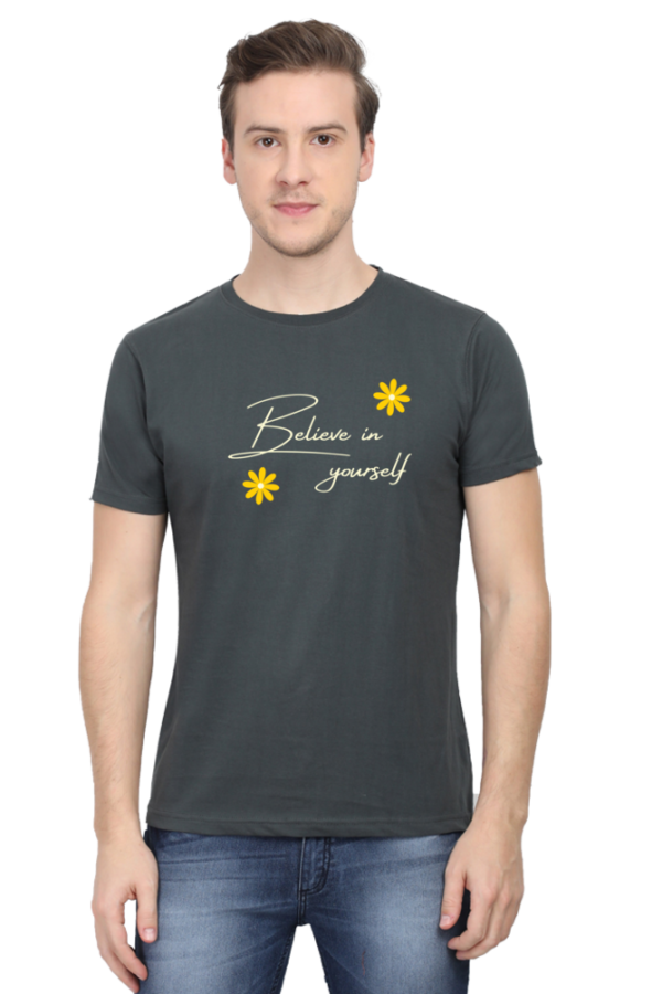 Believe In Yourself Male Round Neck Half Sleeve Classic T-Shirt - Image 6
