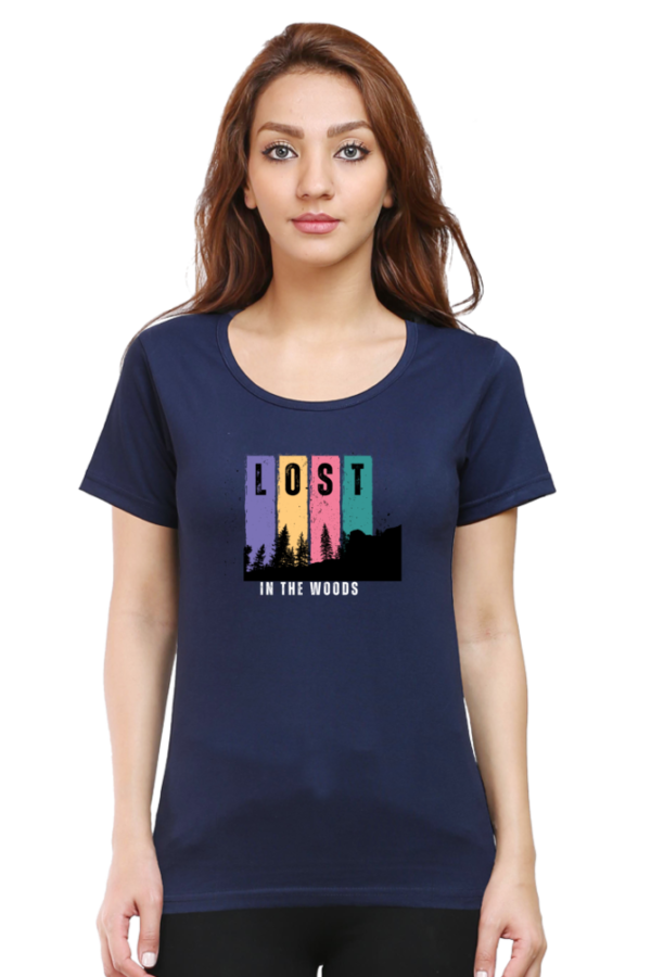 Lost In The Woods Female Round Neck Half Sleeve Classic T-Shirt - Image 11