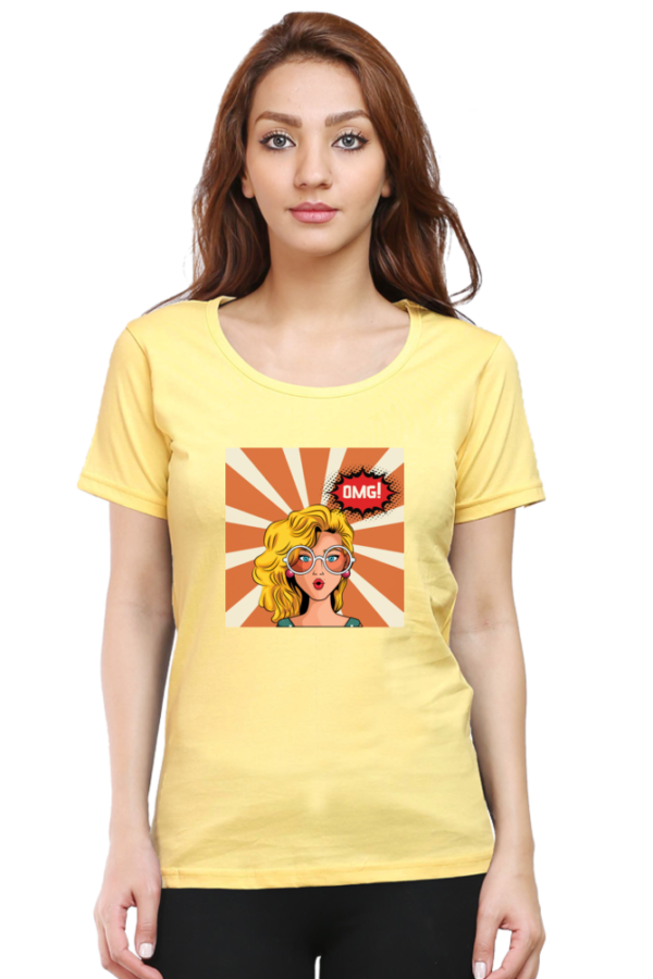 OMG Girl Female Round Neck Half Sleeve Classic T-Shirt - Image 7
