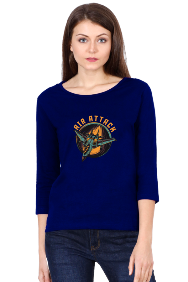 Air Attack Female Round Neck Full Sleeve Classic T-Shirt