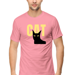 Black Cat Male Round Neck Half Sleeve Classic T-Shirt