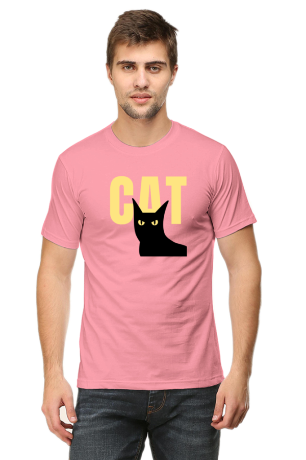Black Cat Male Round Neck Half Sleeve Classic T-Shirt
