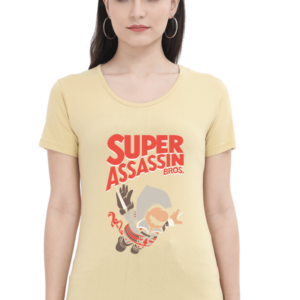 Super Assassin Bros Female Round Neck Half Sleeve Classic T-Shirt