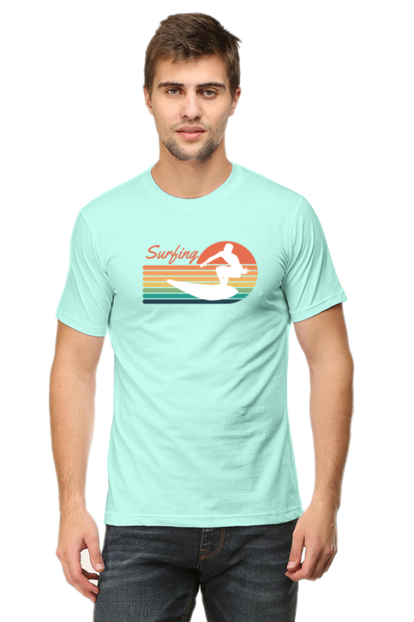 Surfing Male Round Neck Half Sleeve Classic T-Shirt - Image 3
