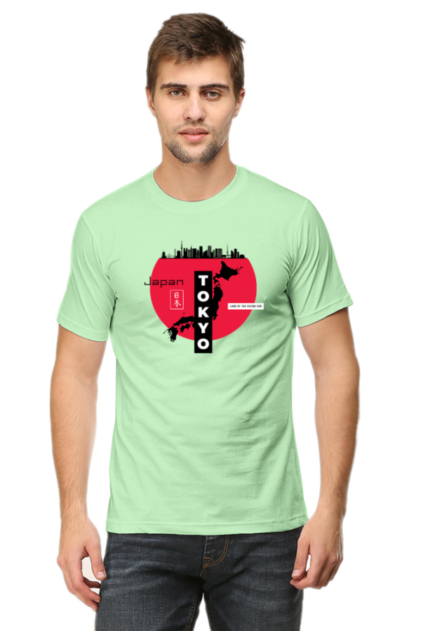 Tokyo Land Of The Rising Sun Male Round Neck Half Sleeve Classic T-Shirt - Image 2