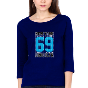 New York Brooklyn Female Round Neck Full Sleeve Classic T-Shirt