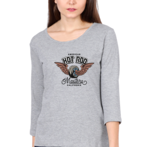 American Hot Rod Female Round Neck Full Sleeve Classic T-Shirt