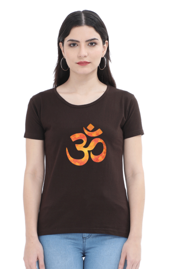 Om Sign Female Round Neck Half Sleeve Classic T-Shirt